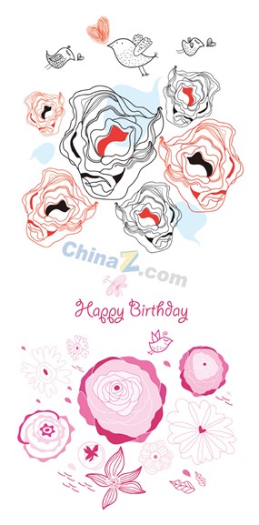 彩绘卡通矢量素材下载